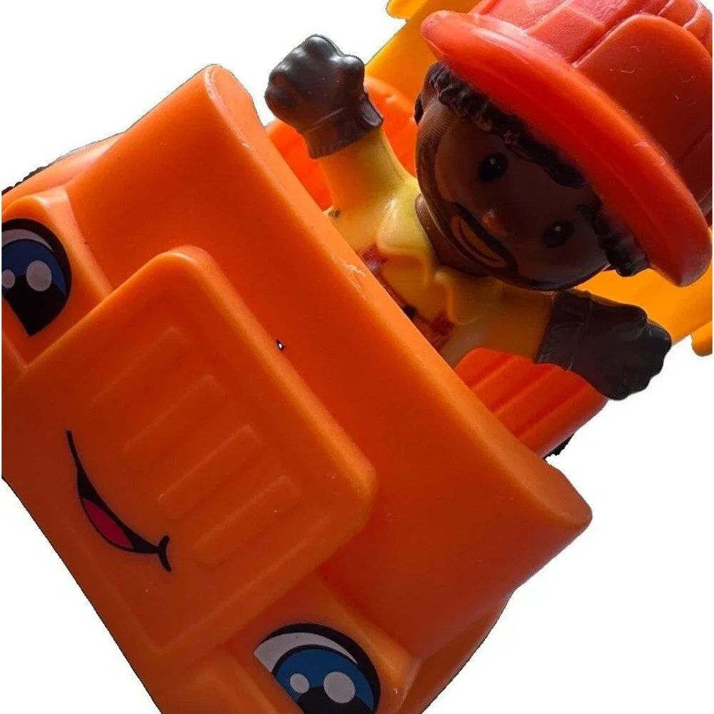 Fisher Price Little People Wheelies Dump Trucks Construction Workers Lot of 4